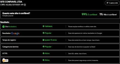 Site verificado e verdadeiro:w78com